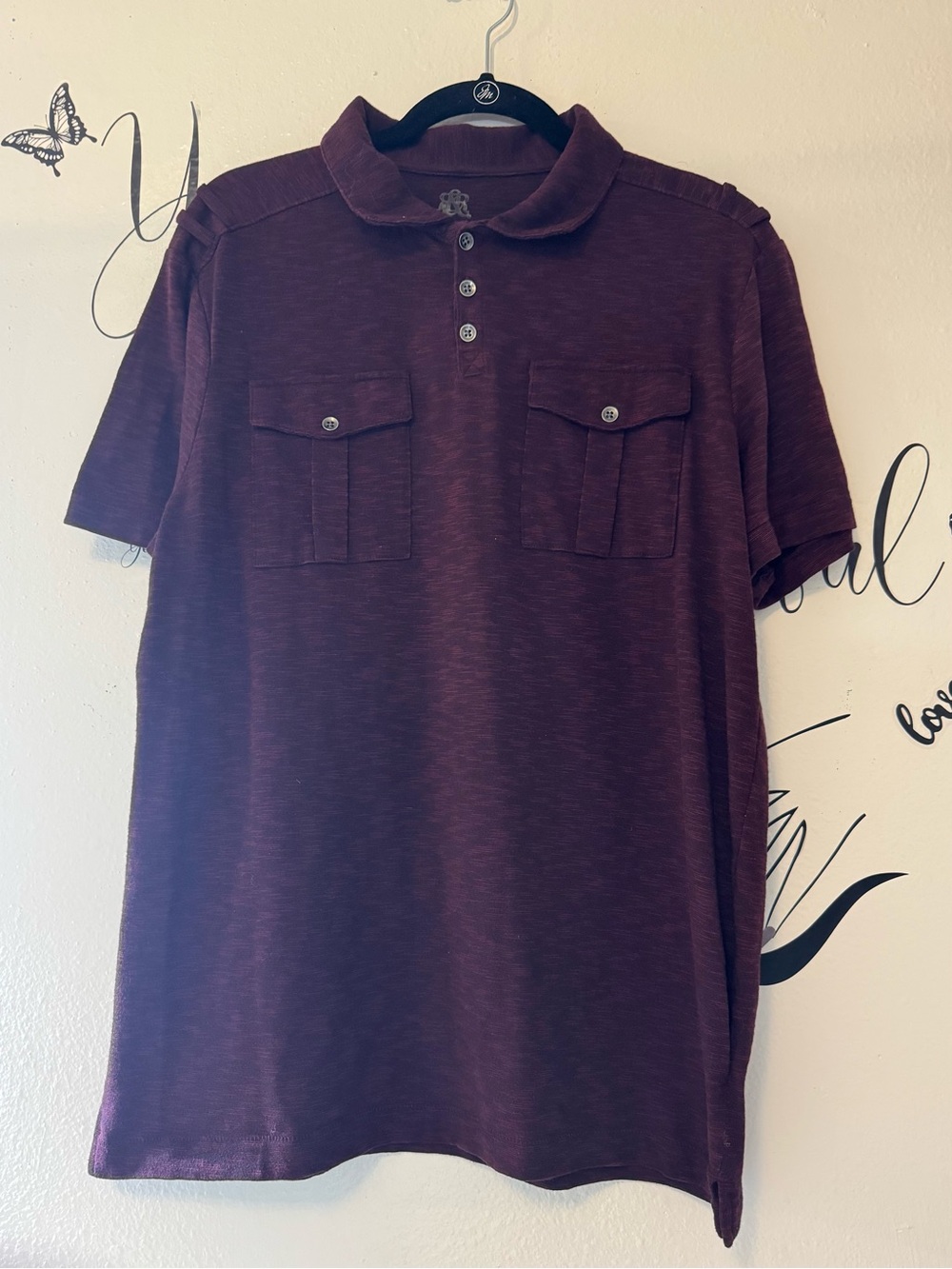 The Iconic Men's Short Sleeve Polo Shirt in Deep Plum